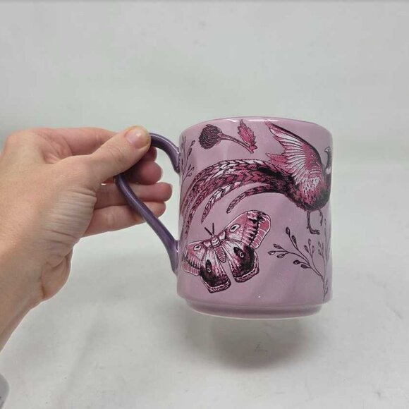 New Anthropologie Elin lilac harvest mug with birds & butterflies - Picture 7 of 8